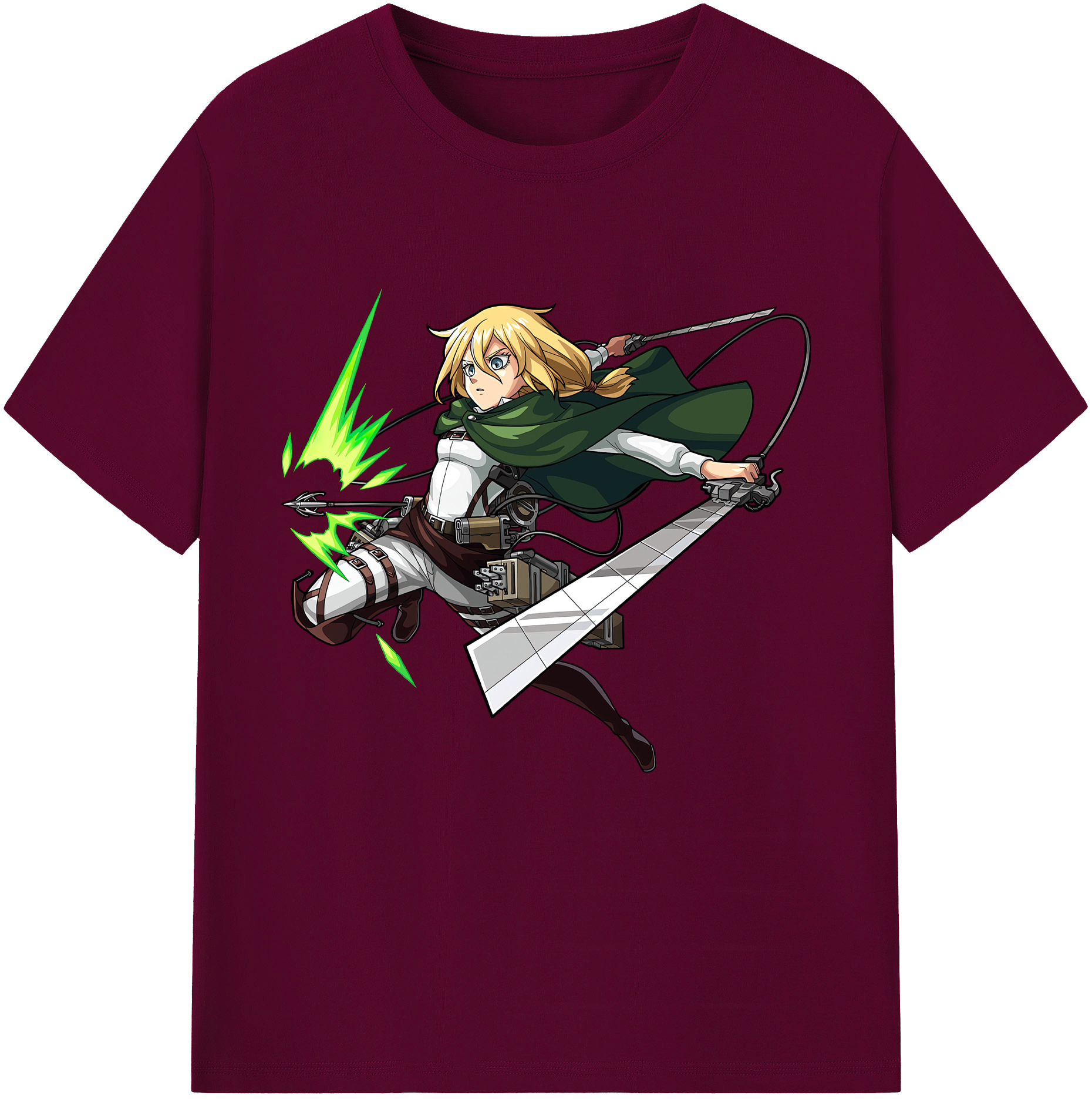 （画像用） 進撃の巨人 クリスタ·レンズ Attack on Titan Christa Lenz レディースカジュアルプリントTシャツ（綿100％）